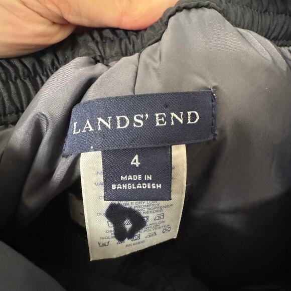 Lands End Little Boys Snow Board Ski Pants Black Size 4 Waterproof Reinforced - Picture 8 of 9